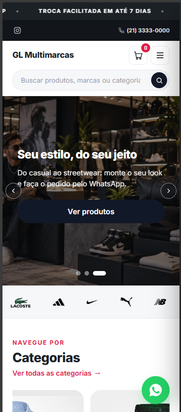 A mesma plataforma com a identidade visual da GL Multimarcas